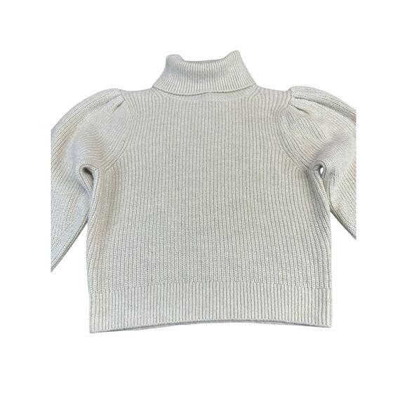 J.Crew Puff Sleeve Turtleneck Sweater XS Ivory Wool Alpaca Blend Long Sleeve - Picture 3 of 10
